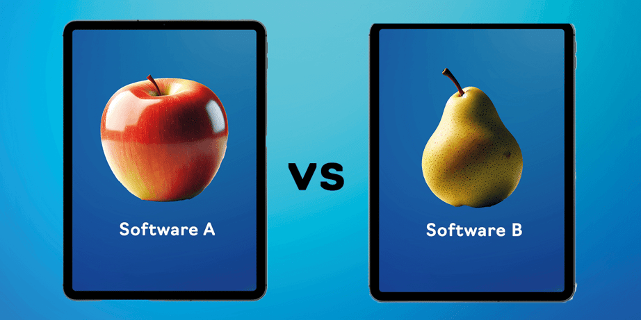 Software Apfel und Birne Vergleich